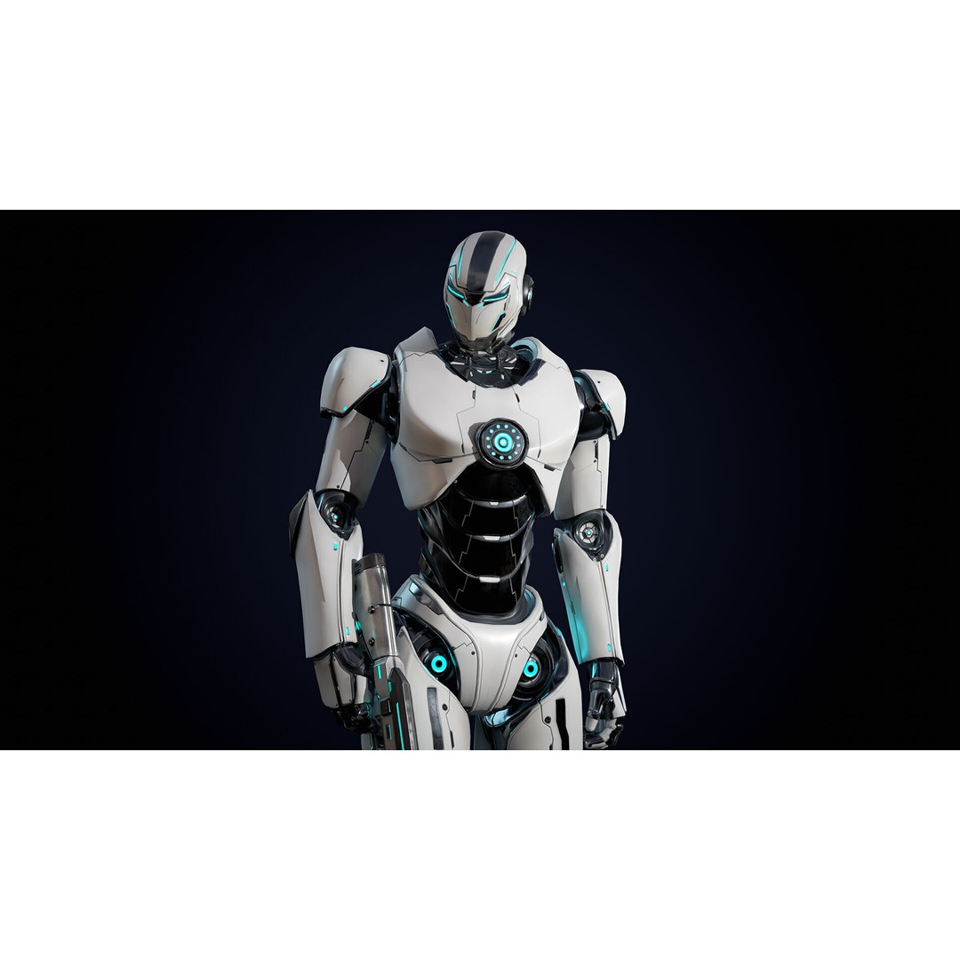 Robot 1 3D Model – Low Poly Rigged Character for Games, FBX - View 3