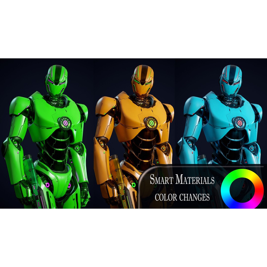 Robot 1 3D Model – Low Poly Rigged Character for Games, FBX - View 7