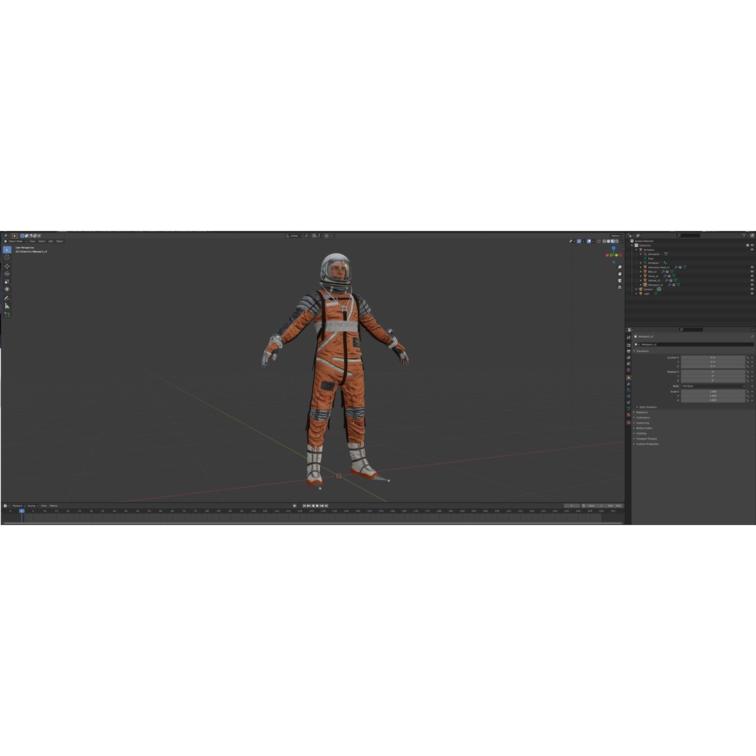CS04 Space Suit 3D Model – Low Poly Rigged Character, FBX, PBR