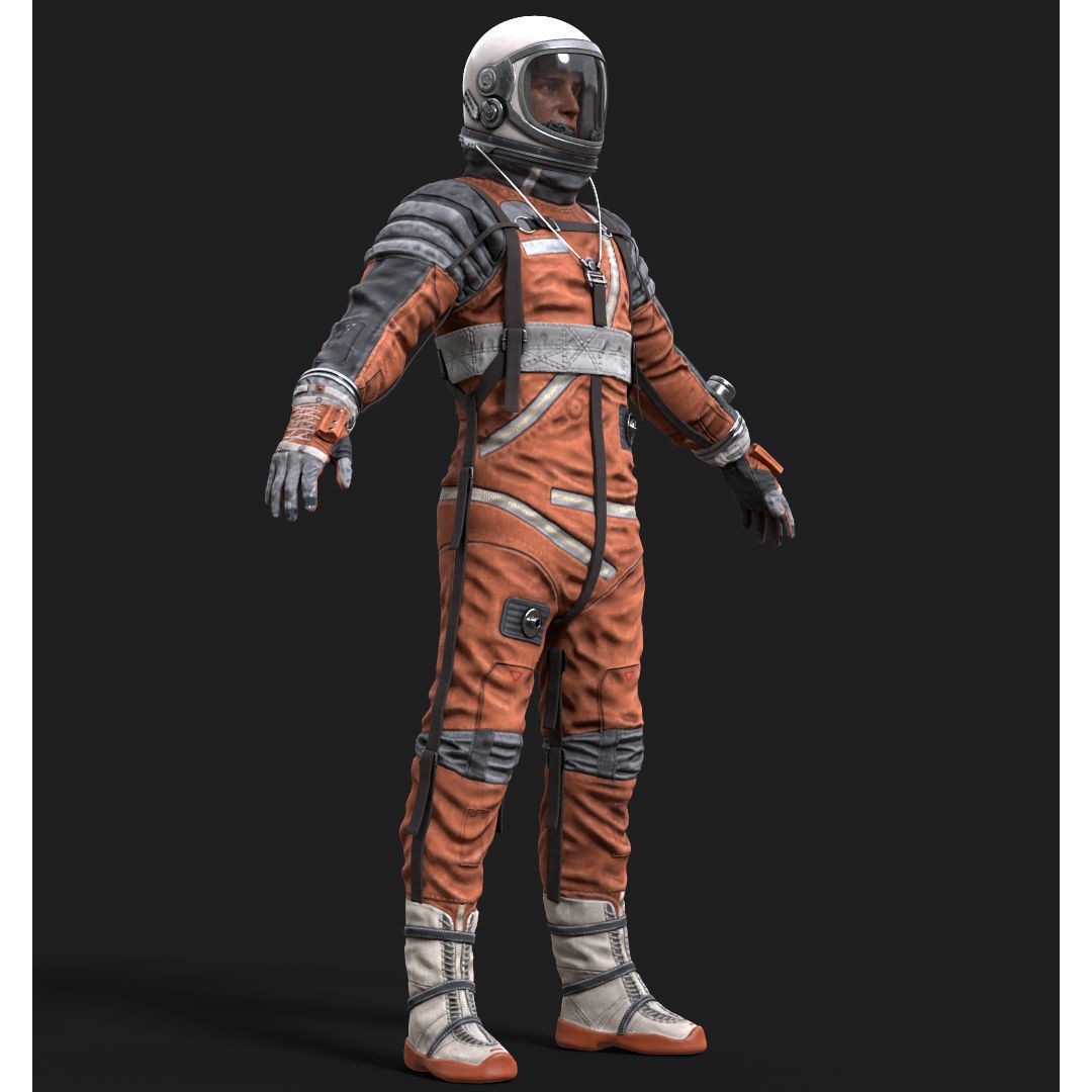 CS04 Space Suit 3D Model – Low Poly Rigged Character, FBX, PBR - View 10