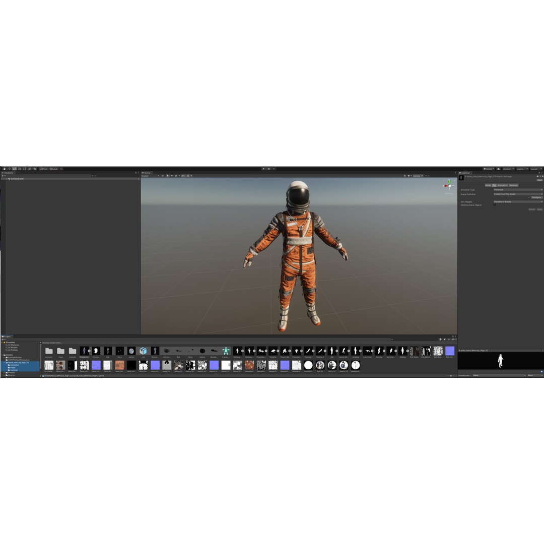 CS04 Space Suit 3D Model – Low Poly Rigged Character, FBX, PBR - View 17