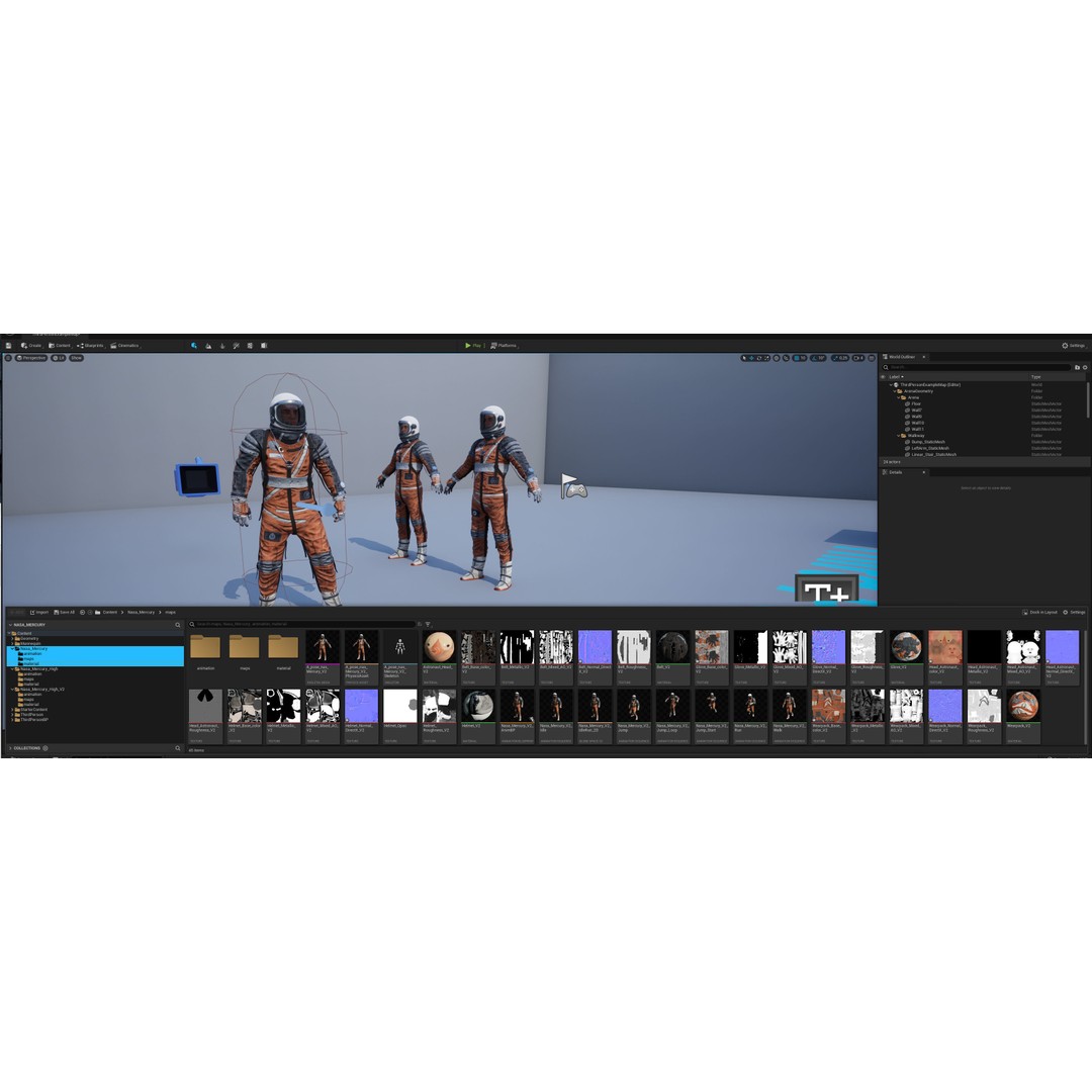 CS04 Space Suit 3D Model – Low Poly Rigged Character, FBX, PBR - View 19