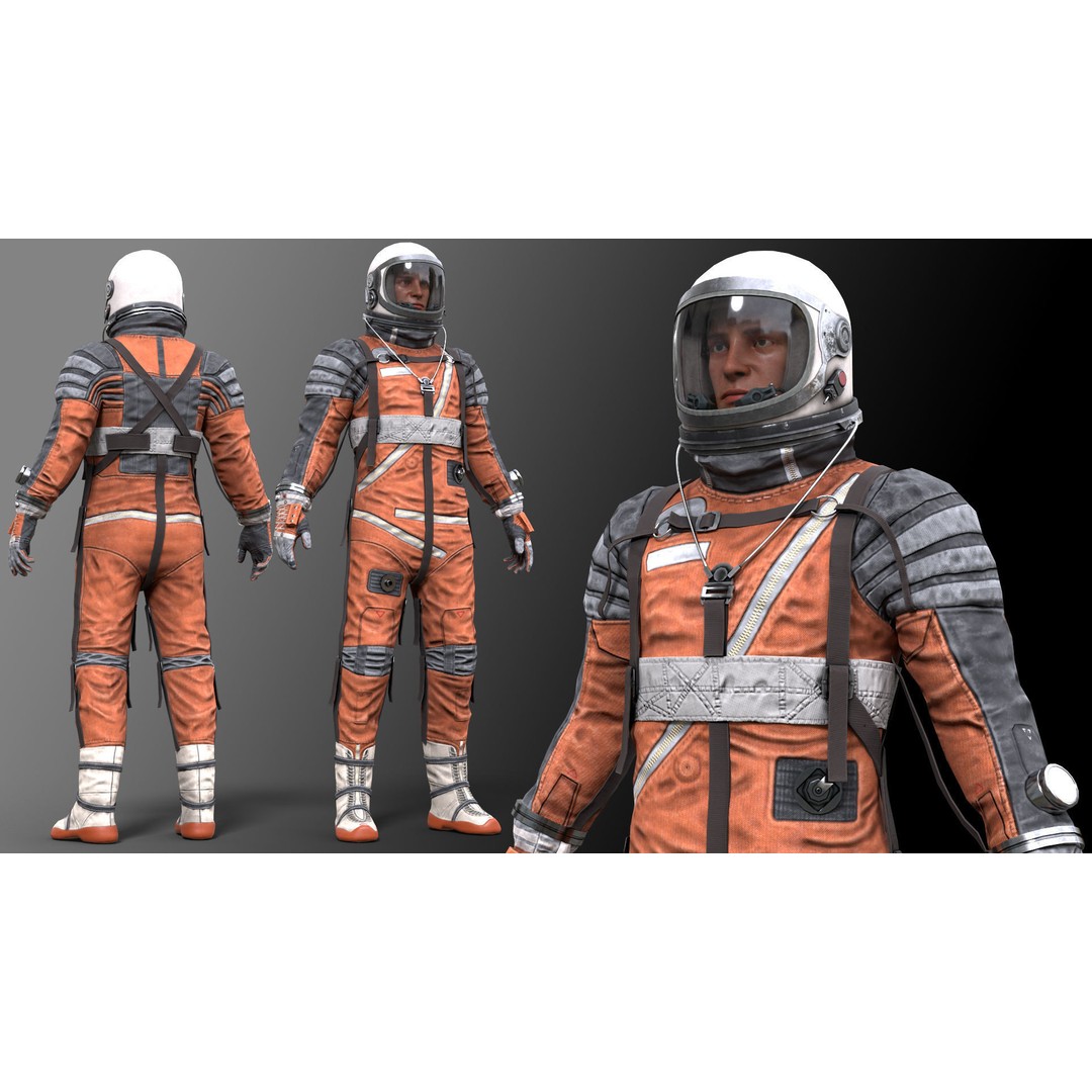CS04 Space Suit 3D Model – Low Poly Rigged Character, FBX, PBR - View 8