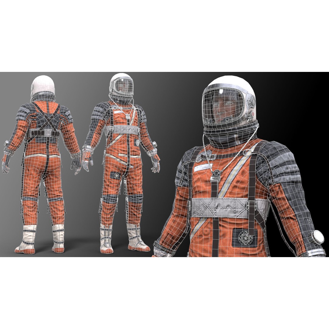 CS04 Space Suit 3D Model – Low Poly Rigged Character, FBX, PBR - View 9