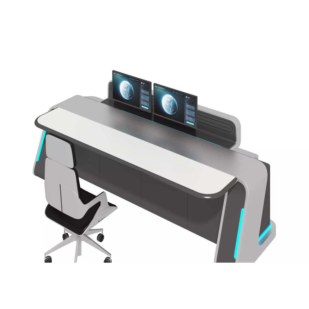 Control Room Desk 3D Model – Low Poly Furniture for Games, FBX/OBJ - View 11