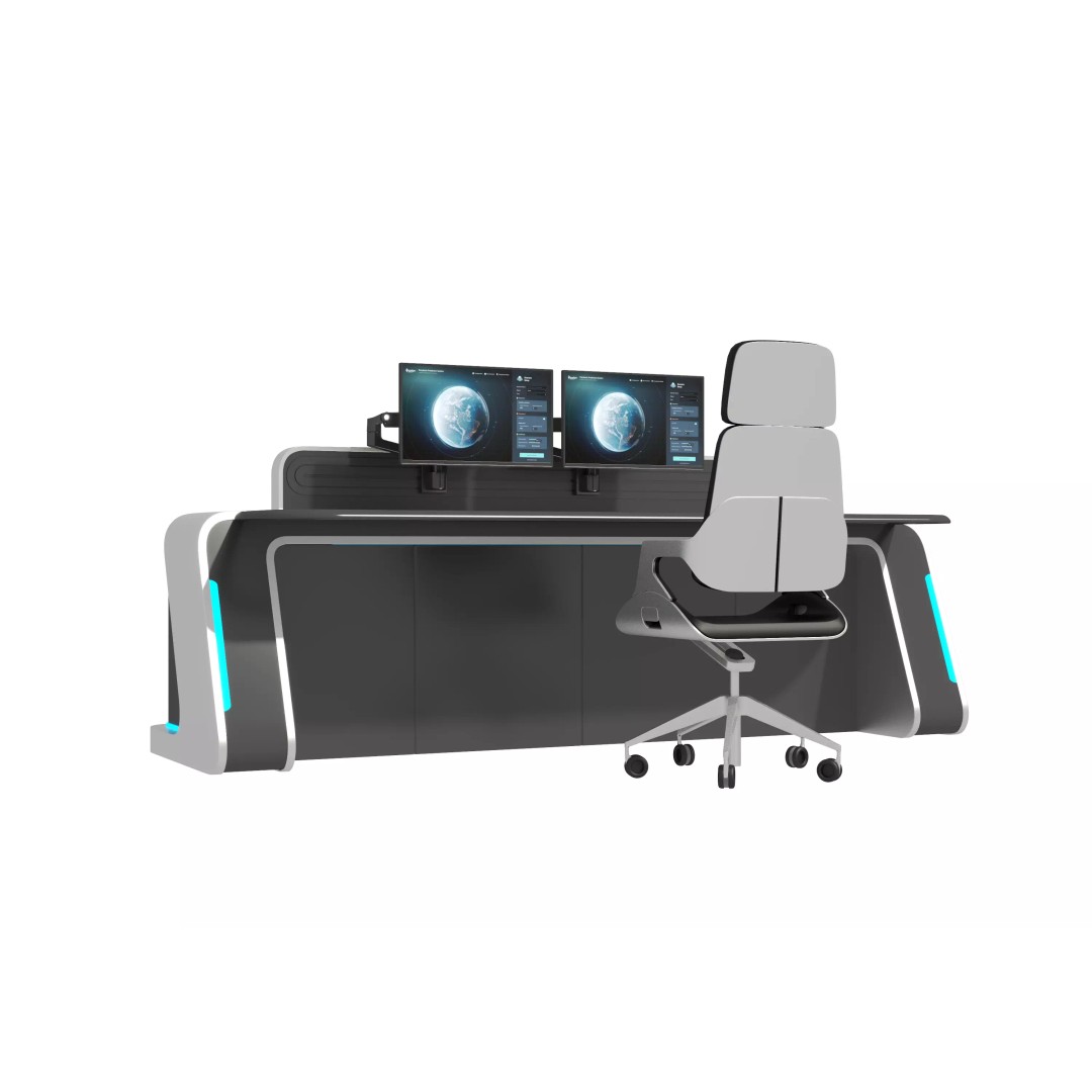 Control Room Desk 3D Model – Low Poly Furniture for Games, FBX/OBJ - View 5