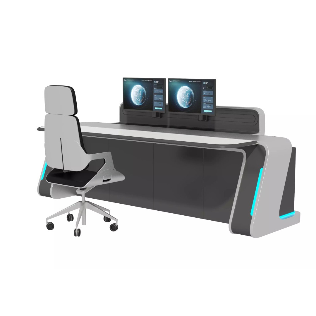 Control Room Desk 3D Model – Low Poly Furniture for Games, FBX/OBJ - View 8