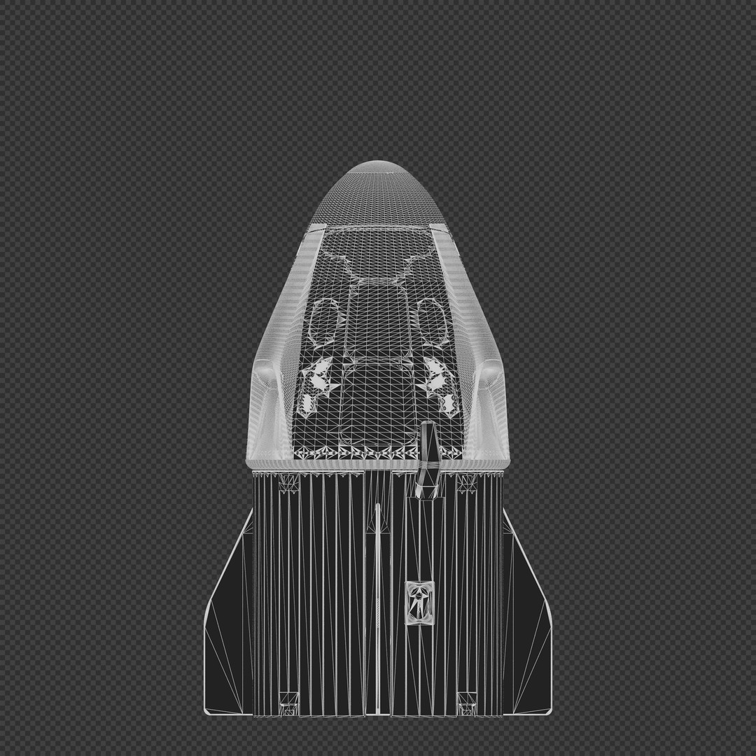 SpaceX Crew Dragon 3D Model – Detailed Spacecraft, Blender & FBX Formats - View 11