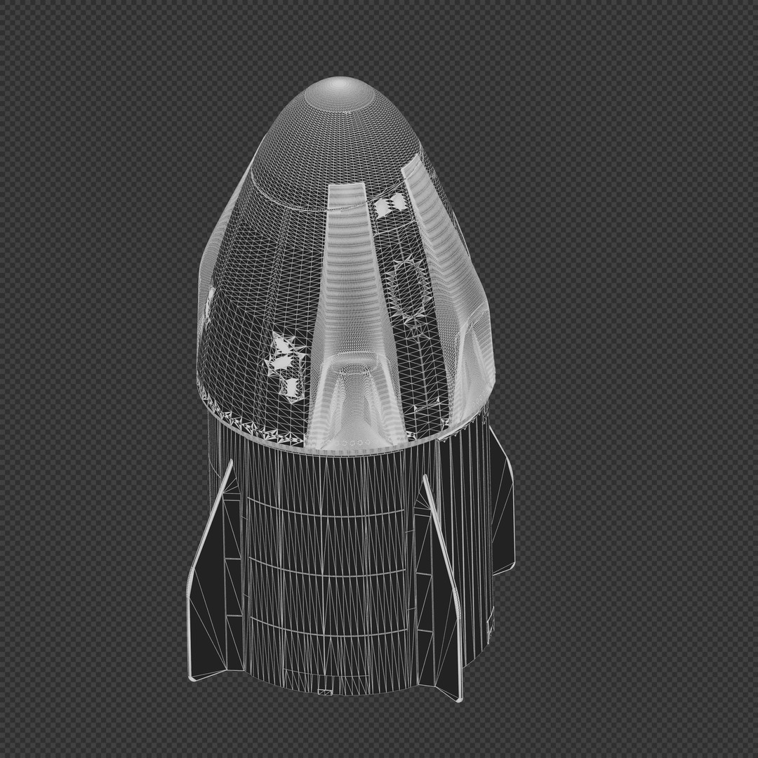 SpaceX Crew Dragon 3D Model – Detailed Spacecraft, Blender & FBX Formats - View 14