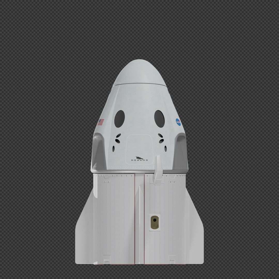 SpaceX Crew Dragon 3D Model – Detailed Spacecraft, Blender & FBX Formats - View 4