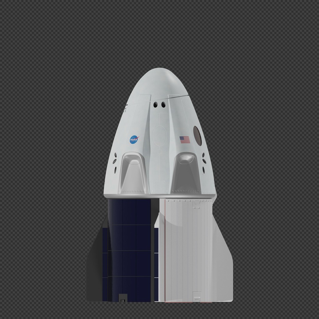 SpaceX Crew Dragon 3D Model – Detailed Spacecraft, Blender & FBX Formats - View 5