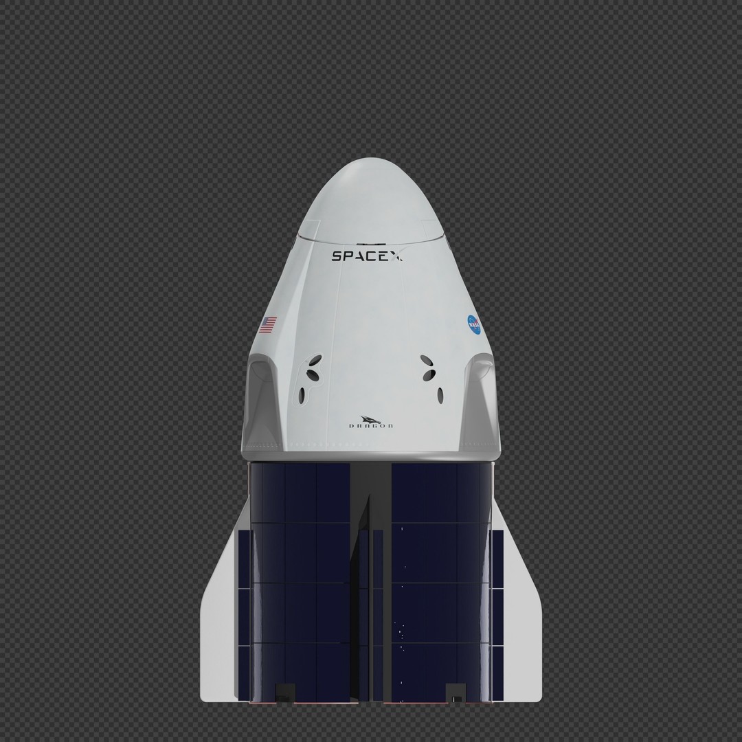 SpaceX Crew Dragon 3D Model – Detailed Spacecraft, Blender & FBX Formats - View 6