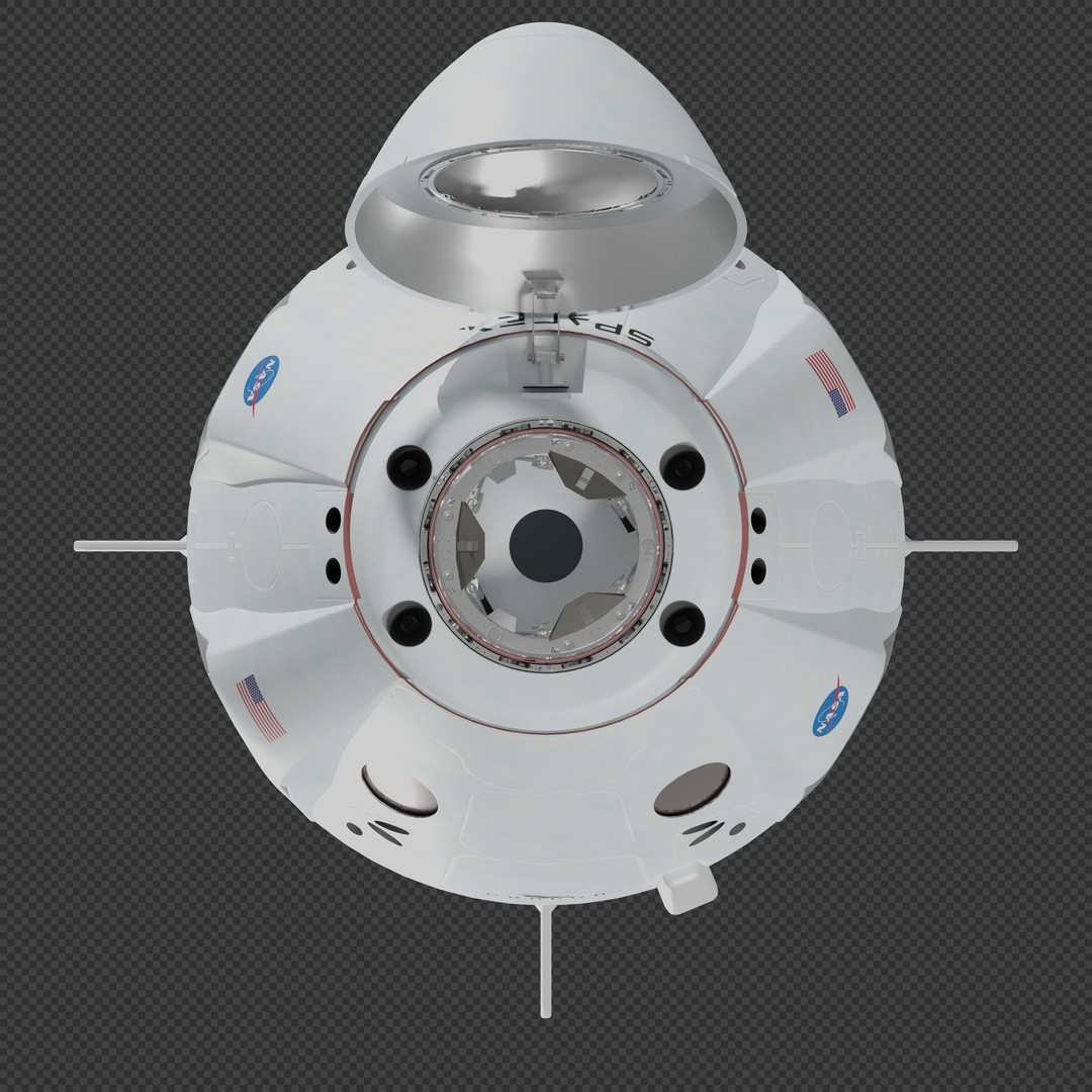 SpaceX Crew Dragon 3D Model – Detailed Spacecraft, Blender & FBX Formats - View 8