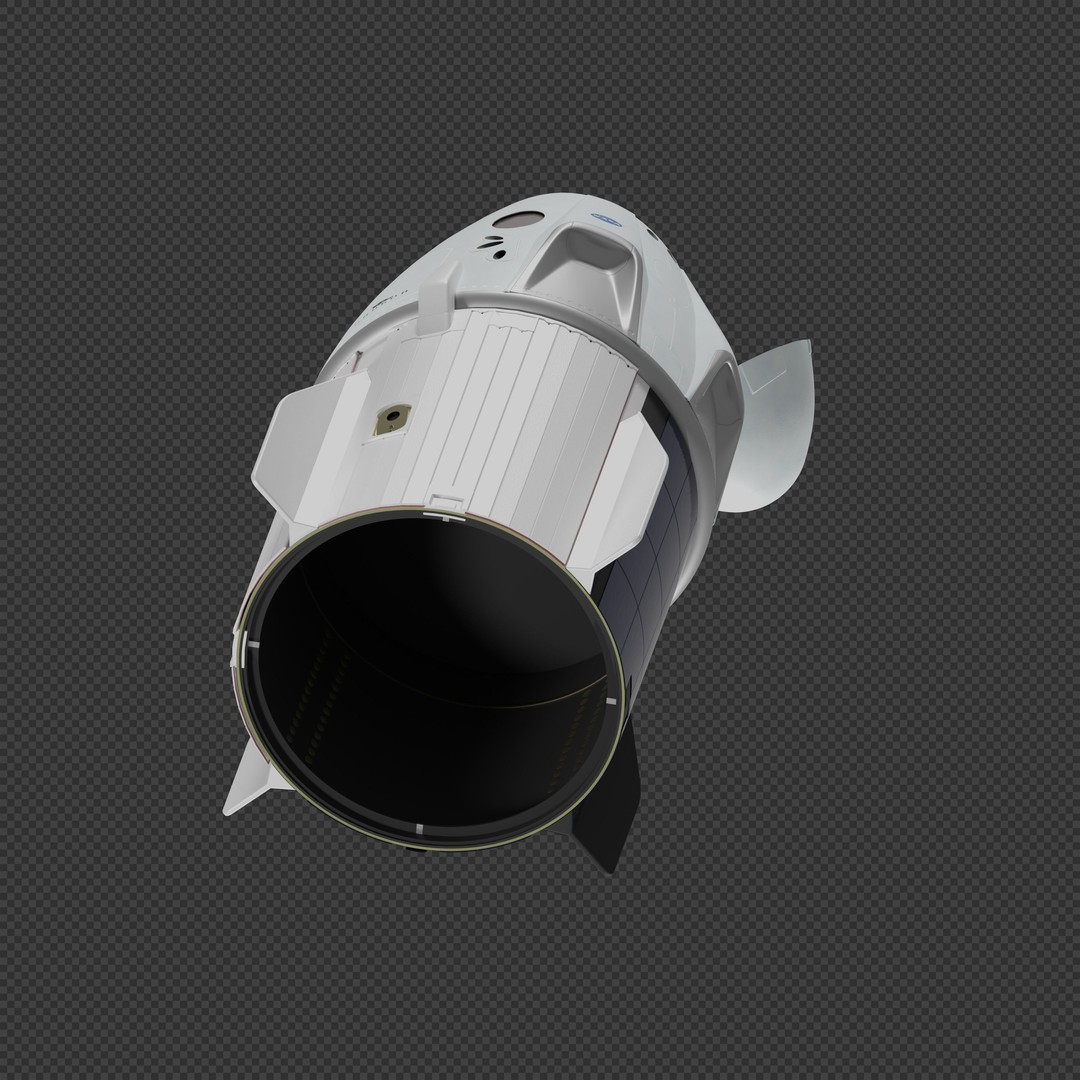 SpaceX Crew Dragon 3D Model – Detailed Spacecraft, Blender & FBX Formats - View 9