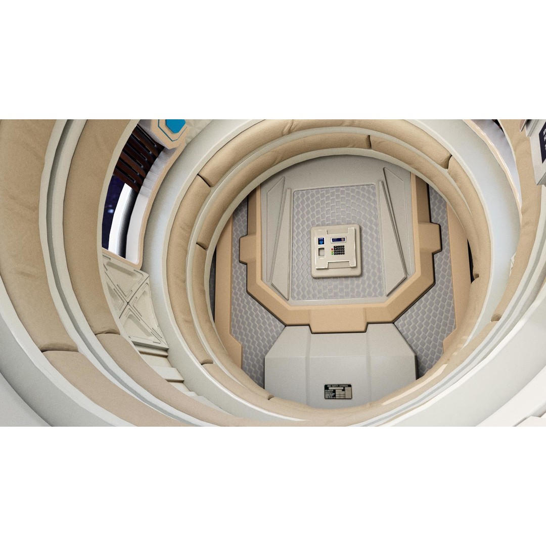 Spaceship Room 3D Model – Sci-Fi Interior with PBR Textures, FBX - View 10
