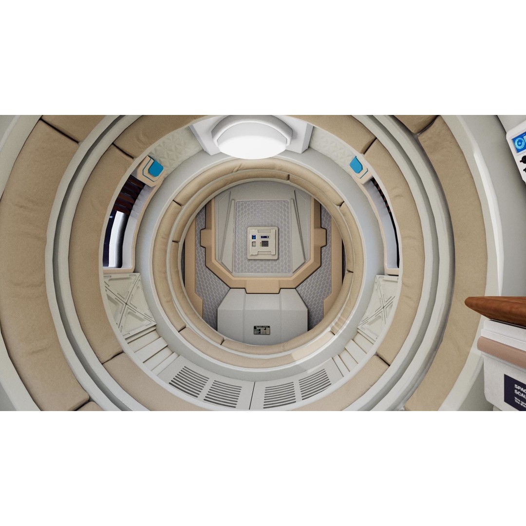 Spaceship Room 3D Model – Sci-Fi Interior with PBR Textures, FBX - View 13