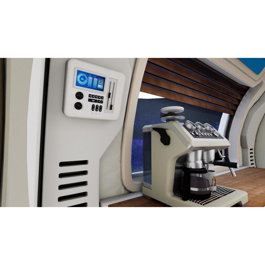 Spaceship Room 3D Model – Sci-Fi Interior with PBR Textures, FBX - View 14
