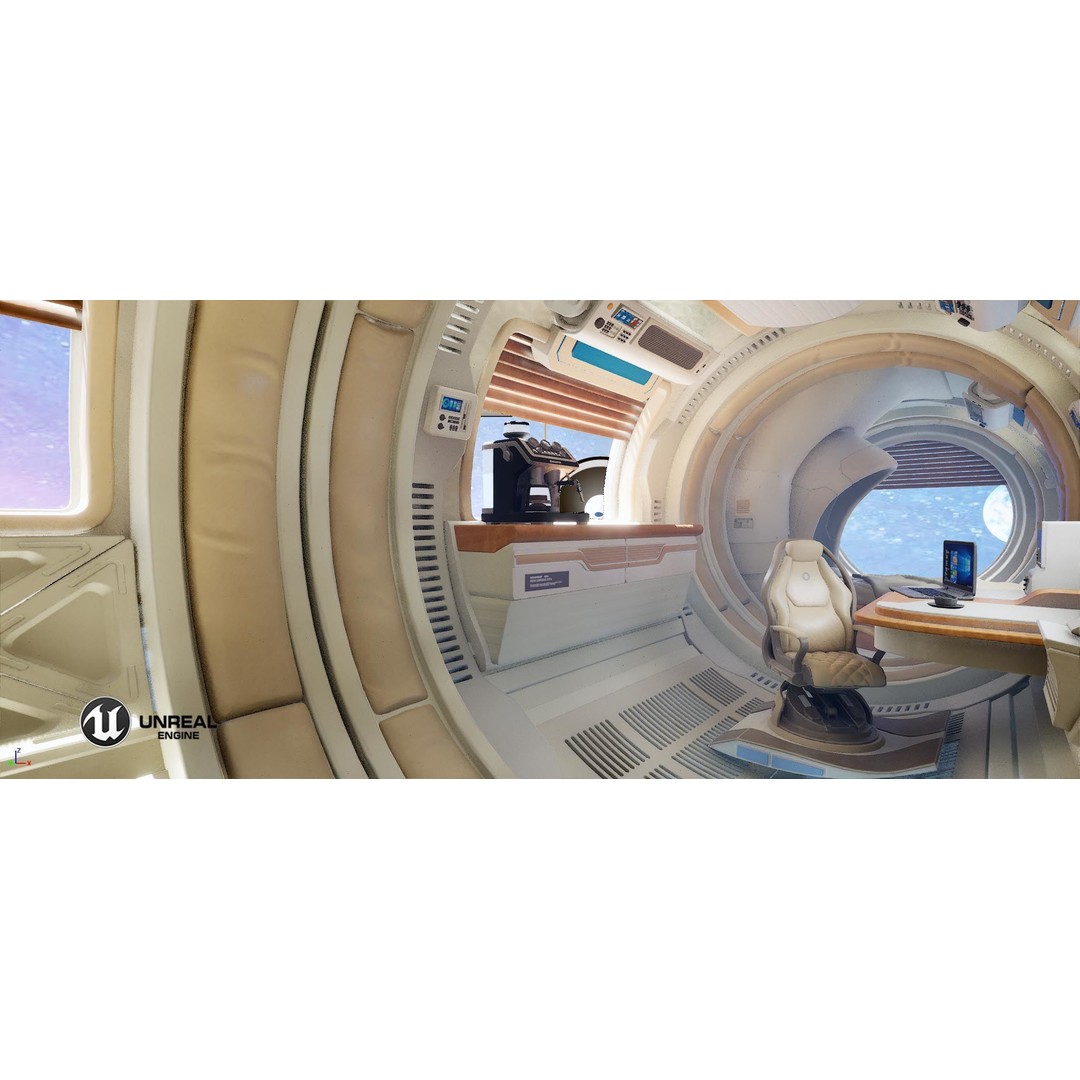 Spaceship Room 3D Model – Sci-Fi Interior with PBR Textures, FBX - View 19