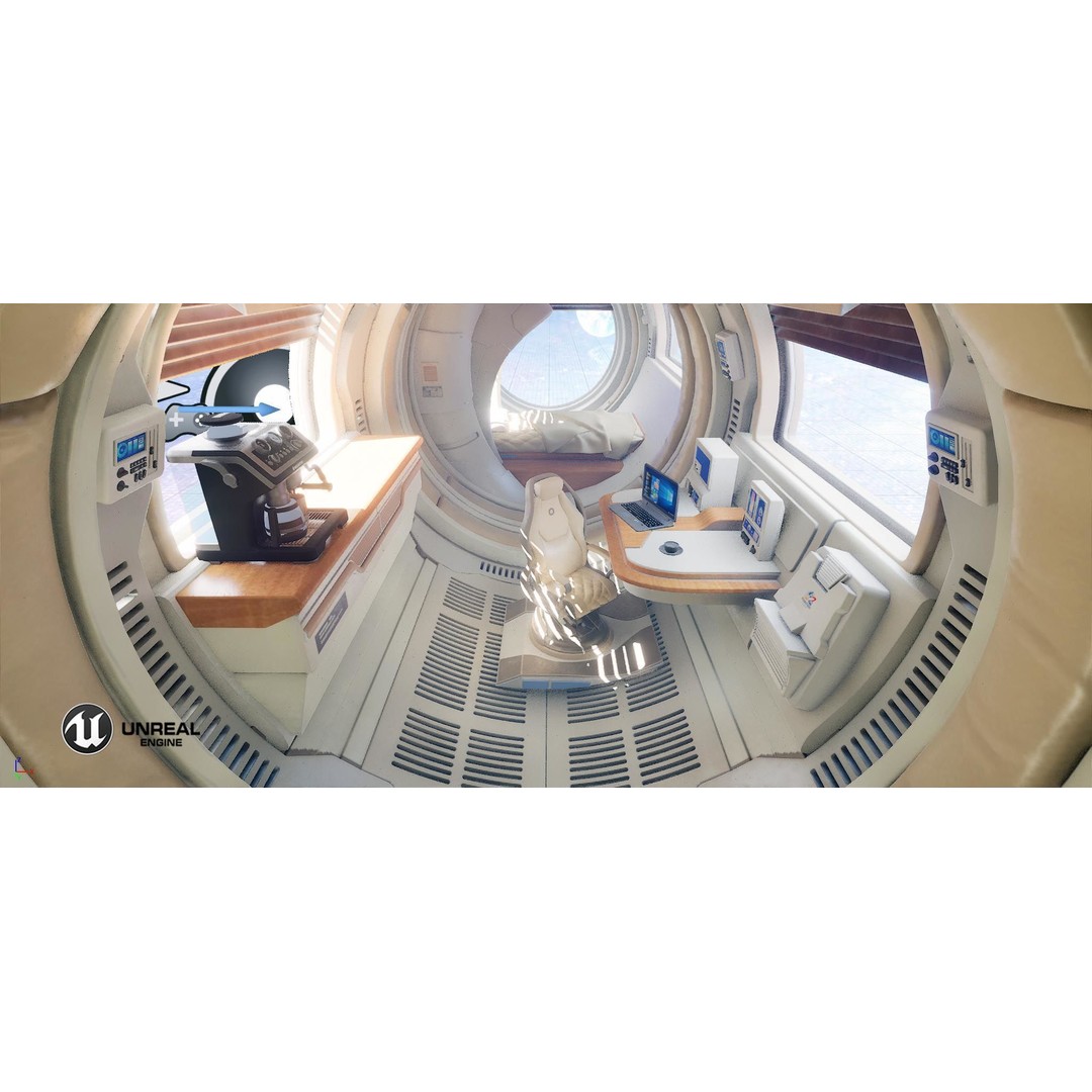 Spaceship Room 3D Model – Sci-Fi Interior with PBR Textures, FBX - View 21