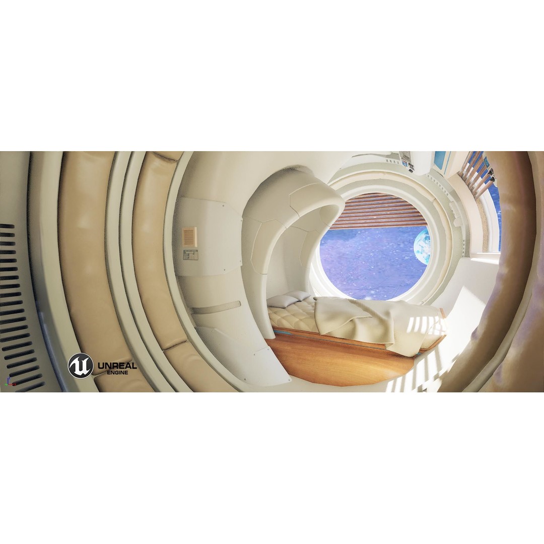 Spaceship Room 3D Model – Sci-Fi Interior with PBR Textures, FBX - View 22