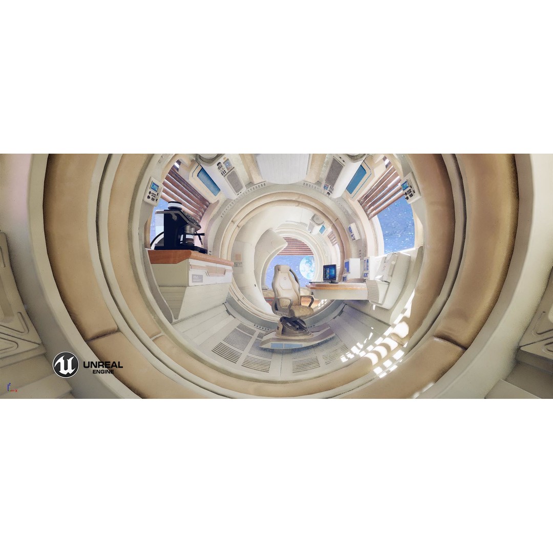 Spaceship Room 3D Model – Sci-Fi Interior with PBR Textures, FBX - View 24