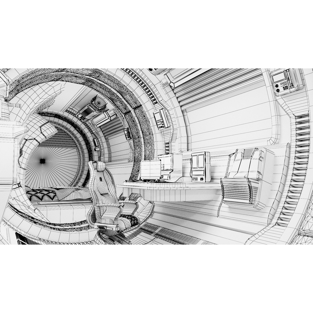 Spaceship Room 3D Model – Sci-Fi Interior with PBR Textures, FBX - View 26