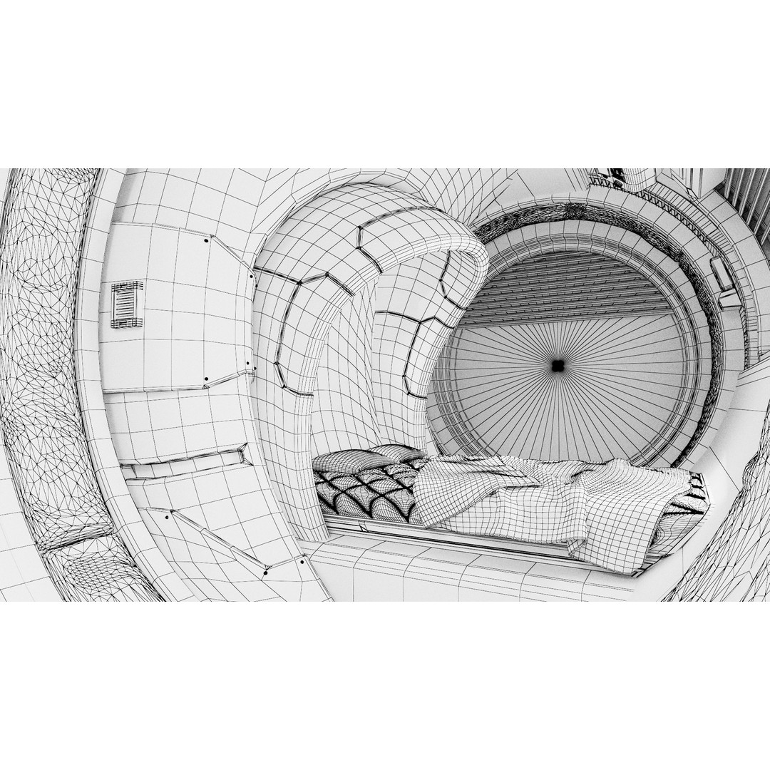 Spaceship Room 3D Model – Sci-Fi Interior with PBR Textures, FBX - View 27