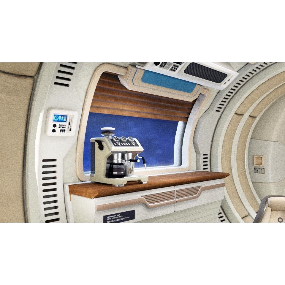 Spaceship Room 3D Model – Sci-Fi Interior with PBR Textures, FBX - View 7