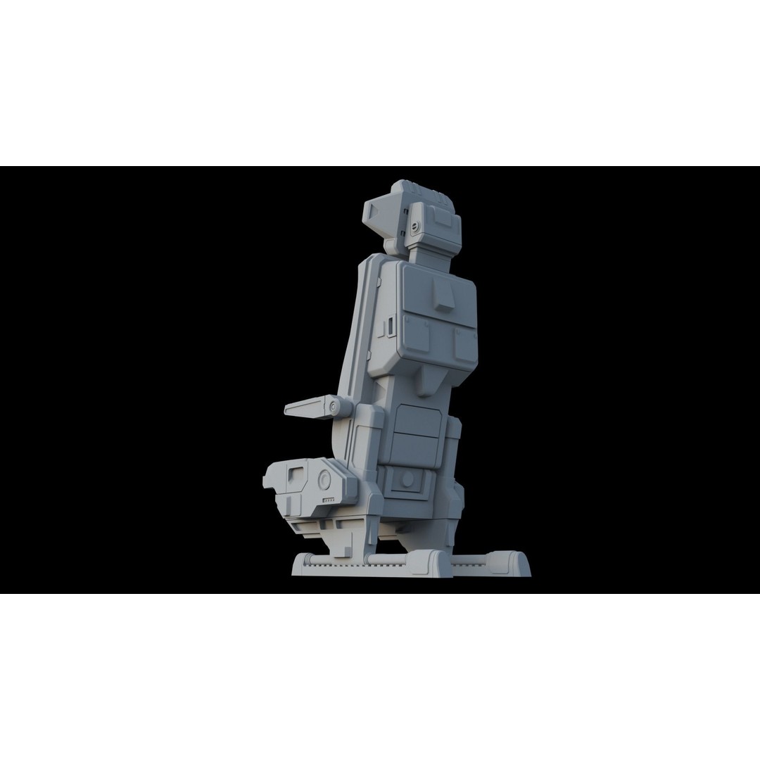 Sci-Fi Pilot's Seat 3D Model – Futuristic Aircraft Chair, FBX, OBJ - View 16
