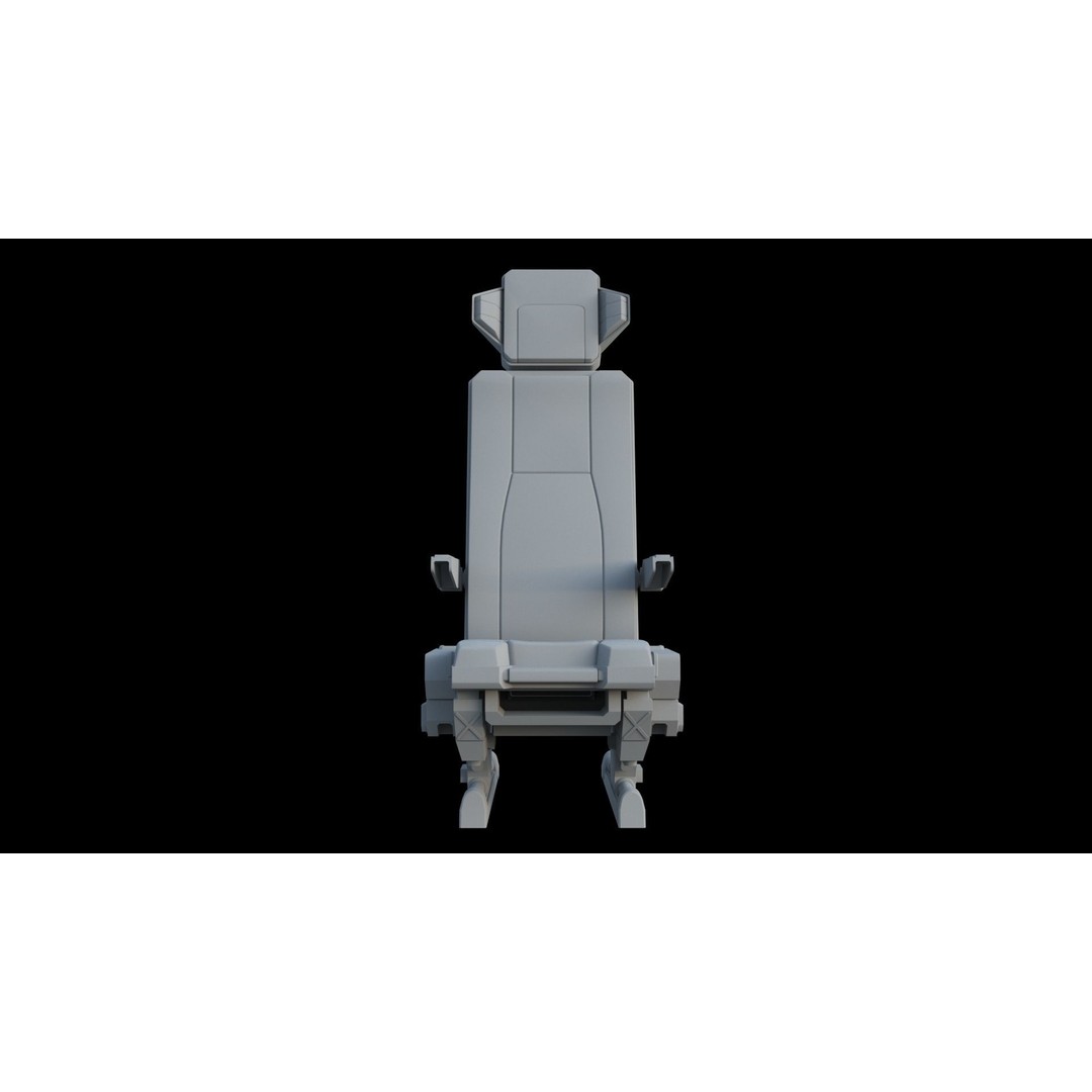 Sci-Fi Pilot's Seat 3D Model – Futuristic Aircraft Chair, FBX, OBJ - View 18