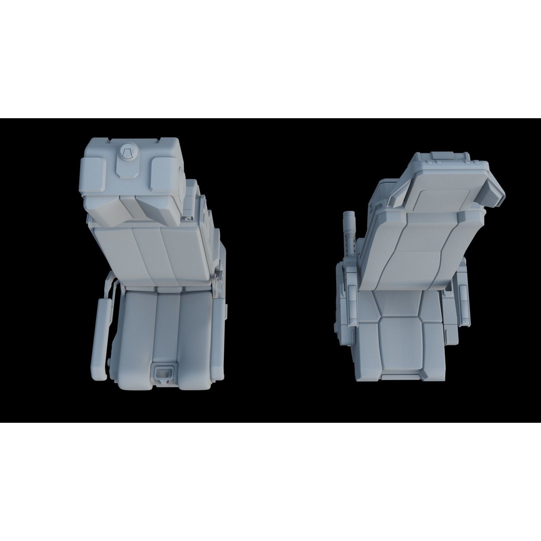 Sci-Fi Pilot's Seat 3D Model – Futuristic Aircraft Chair, FBX, OBJ - View 20