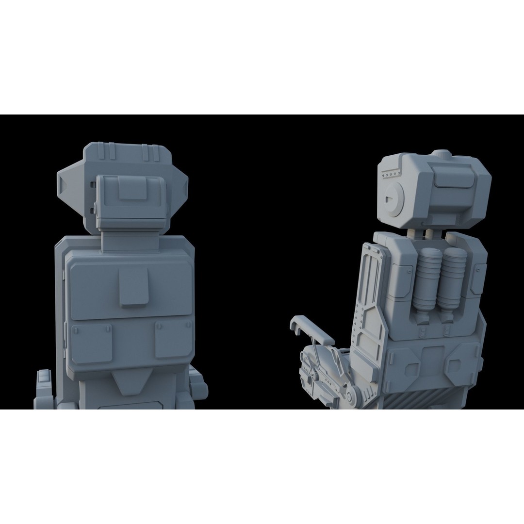 Sci-Fi Pilot's Seat 3D Model – Futuristic Aircraft Chair, FBX, OBJ - View 21