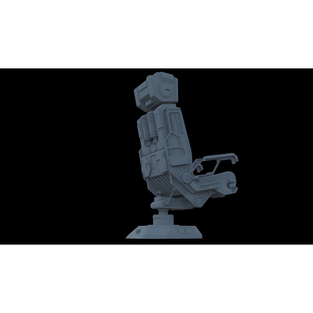Sci-Fi Pilot's Seat 3D Model – Futuristic Aircraft Chair, FBX, OBJ - View 7