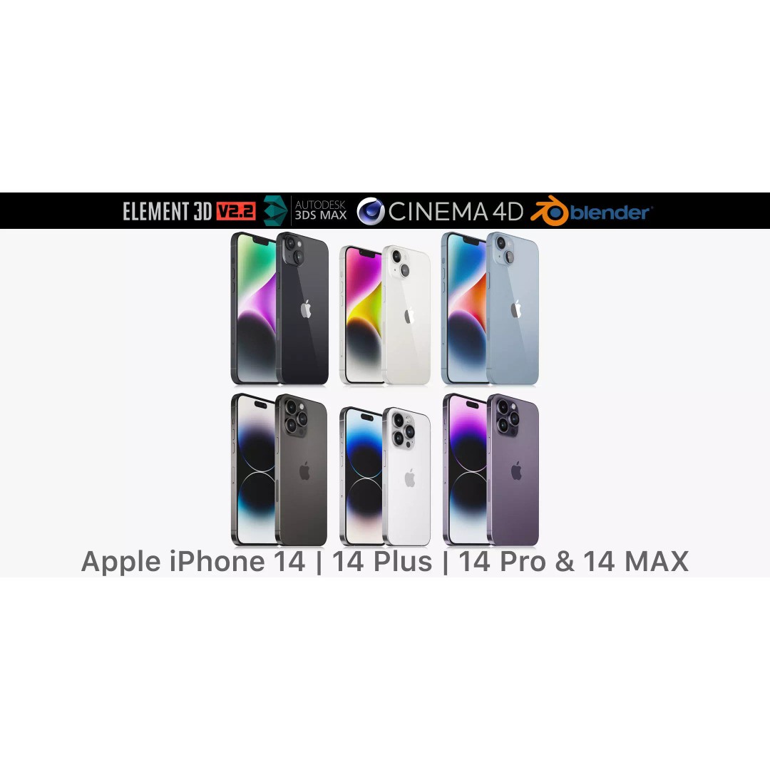 Apple iPhone 14 3D Model – Realistic PBR Game-Ready Asset, FBX, OBJ - View 2