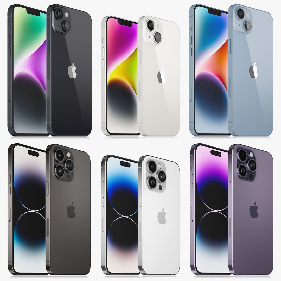 Apple iPhone 14 3D Model – Realistic PBR Game-Ready Asset, FBX, OBJ - View 3