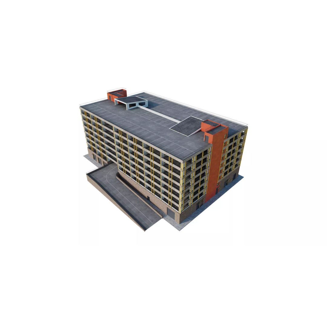 Multistorey Car Parking Building 3D Model – High-Quality PBR Asset, FBX - View 10