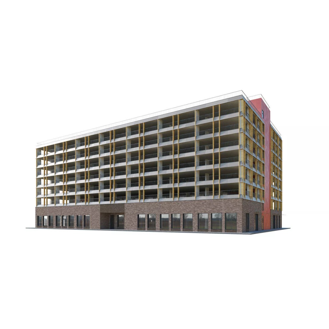 Multistorey Car Parking Building 3D Model – High-Quality PBR Asset, FBX - View 4