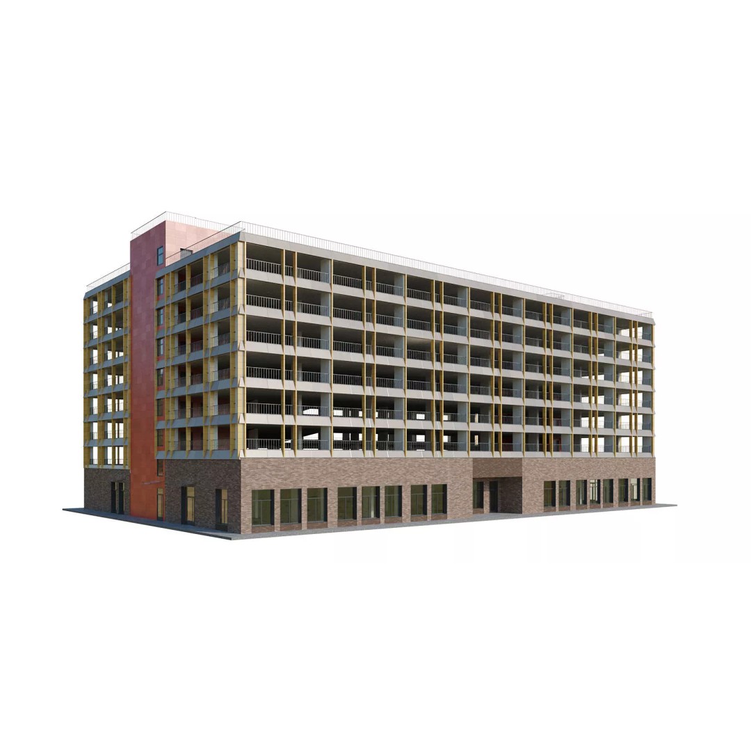 Multistorey Car Parking Building 3D Model – High-Quality PBR Asset, FBX - View 5