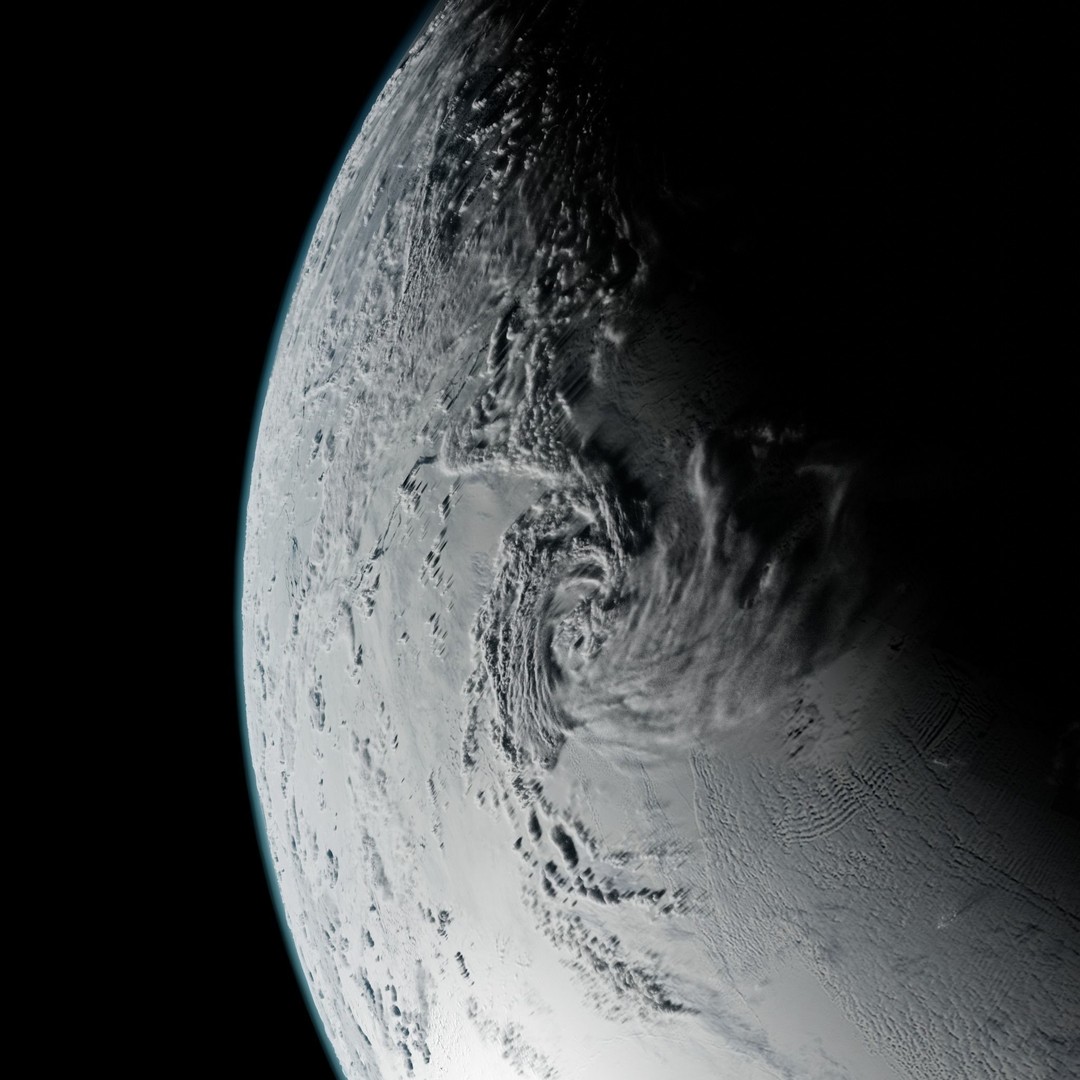 Ice Planet 3D Model – High-Resolution Frozen World Texture, PBR