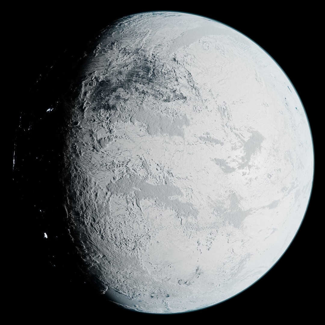 Ice Planet 3D Model – High-Resolution Frozen World Texture, PBR - View 6