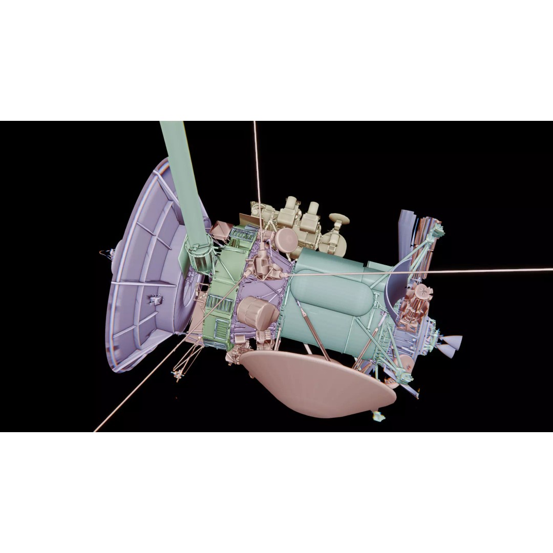 Cassini Spacecraft 3D Model – Detailed Assembly for Space Projects, FBX
