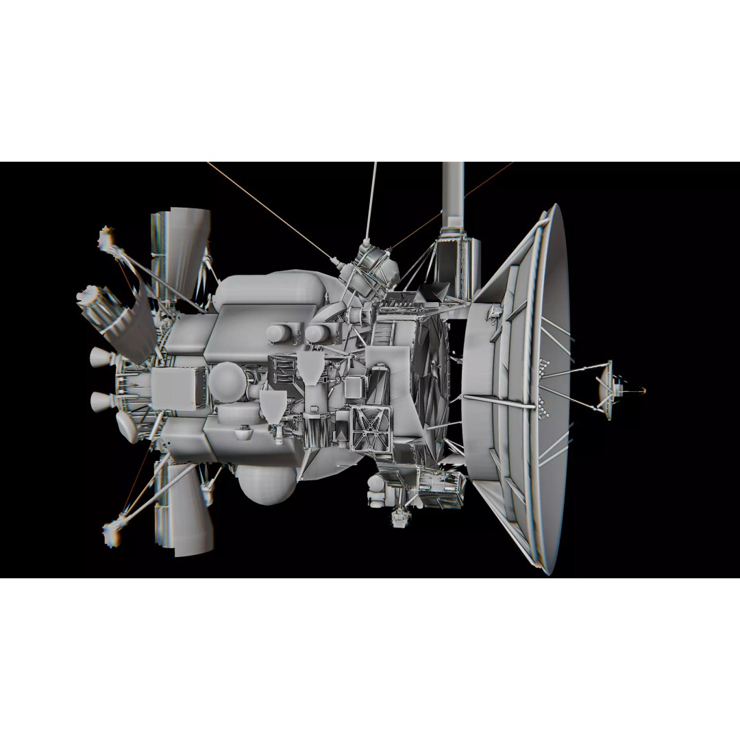 Cassini Spacecraft 3D Model – Detailed Assembly for Space Projects, FBX - View 3