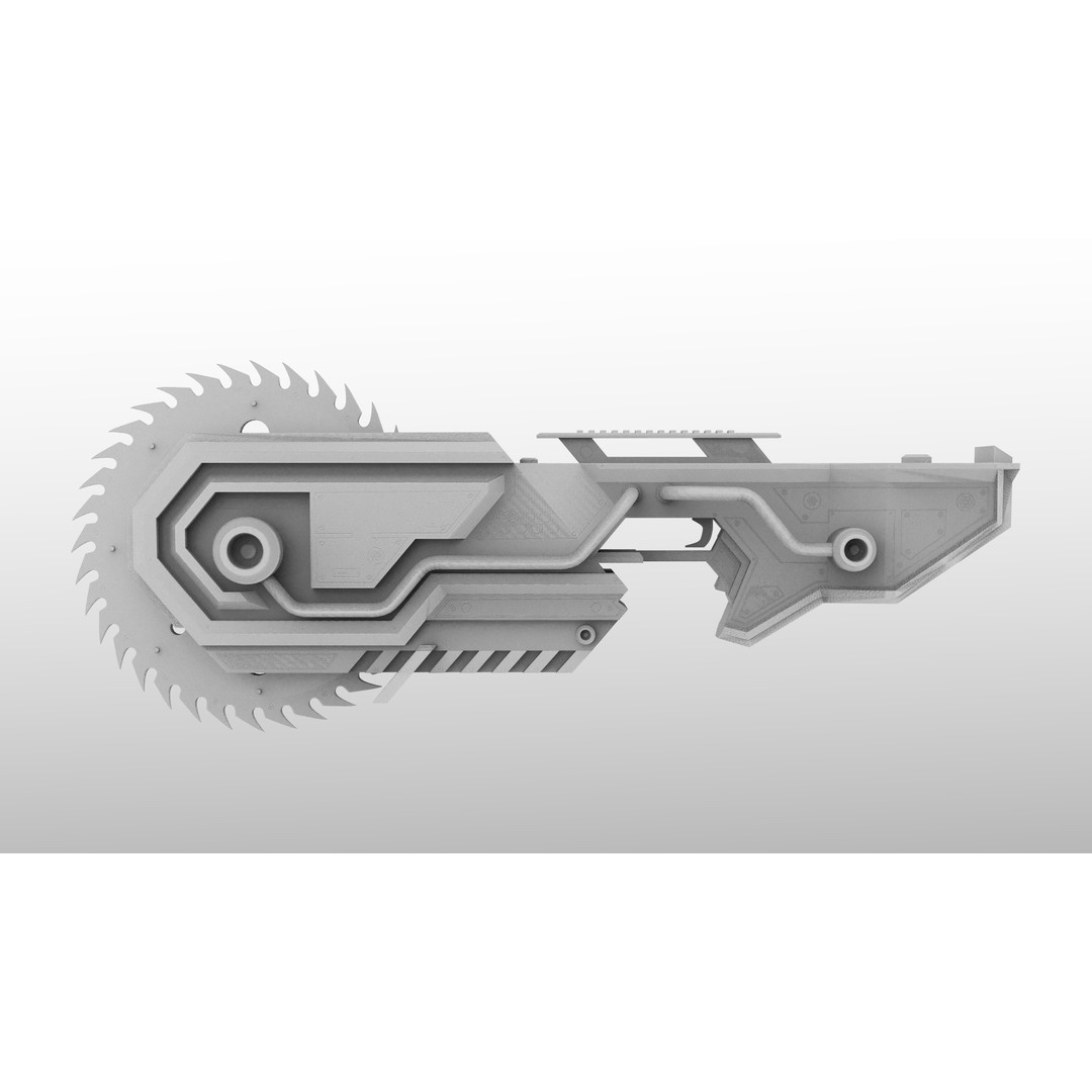 Space Chainsaber 3D Model – Low Poly Futuristic Weapon, FBX - View 6