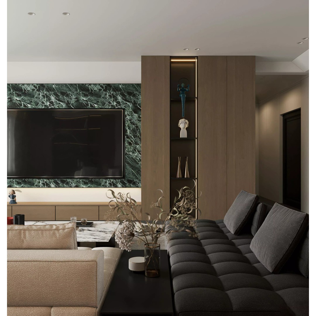 Modern Luxury Dining Space 3D Model – Open Kitchen Island, FBX/OBJ - View 11