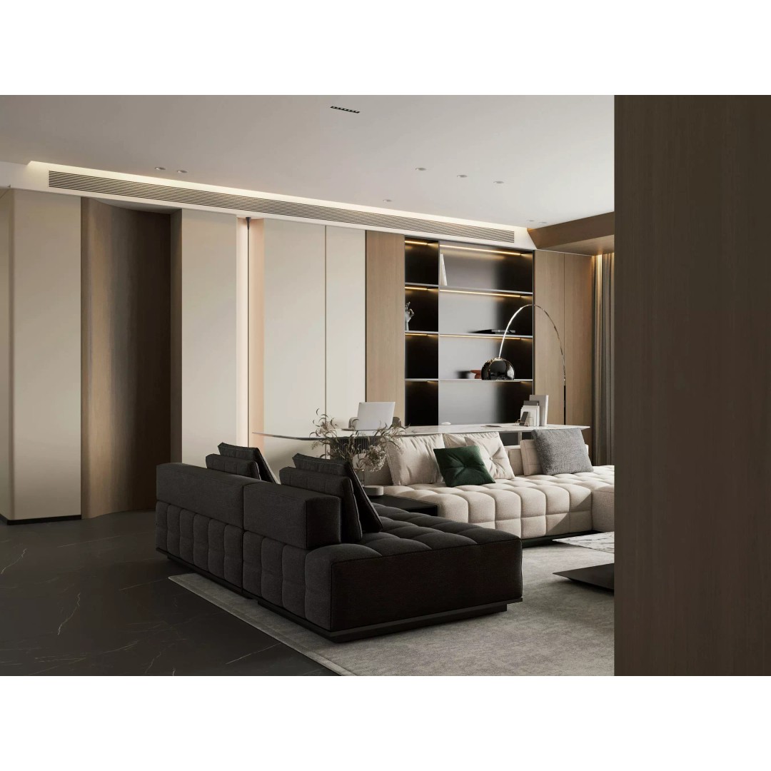 Modern Luxury Dining Space 3D Model – Open Kitchen Island, FBX/OBJ - View 4