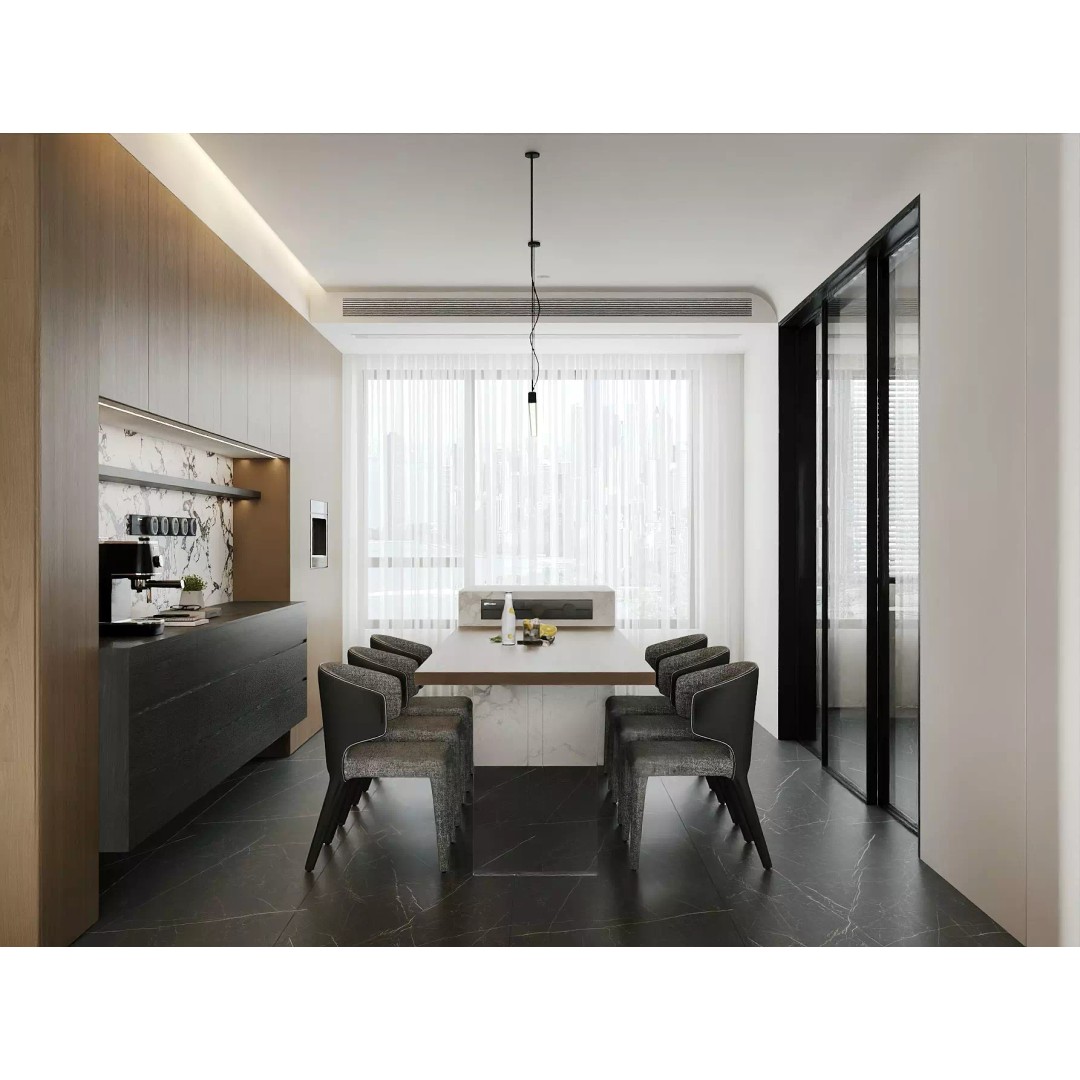 Modern Luxury Dining Space 3D Model – Open Kitchen Island, FBX/OBJ - View 5