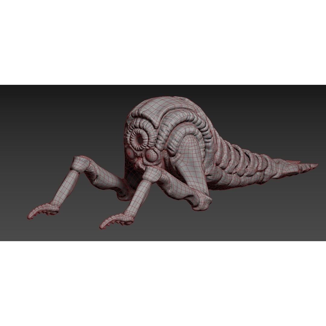 Mutant Shrimp 3D Model – Low Poly Animated Character, FBX - View 14