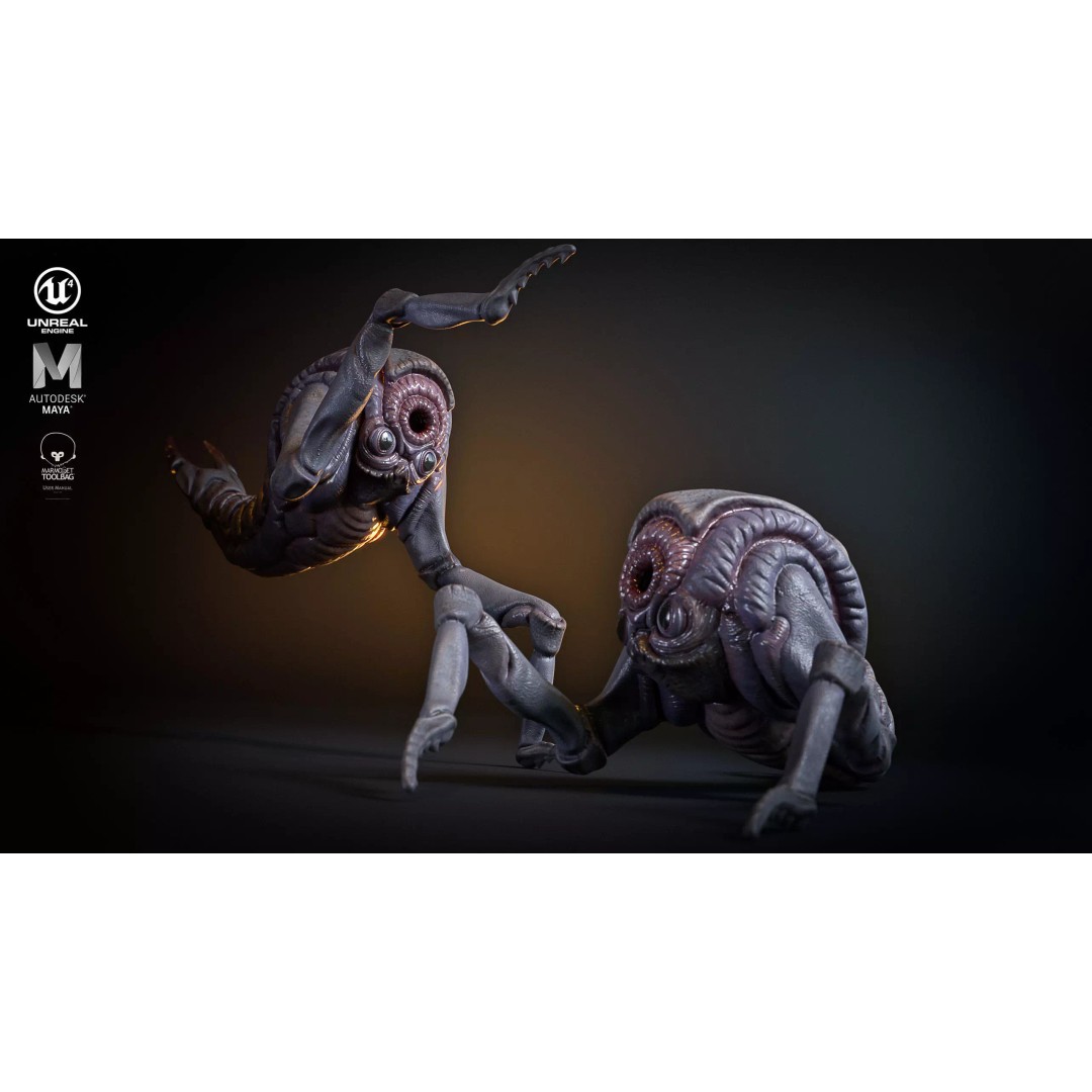 Mutant Shrimp 3D Model – Low Poly Animated Character, FBX - View 2