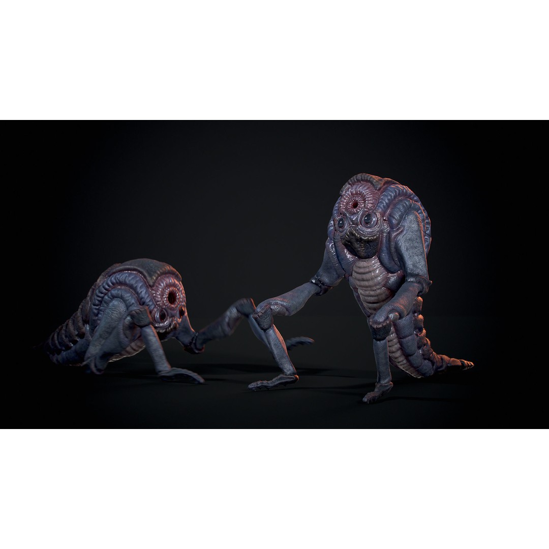 Mutant Shrimp 3D Model – Low Poly Animated Character, FBX - View 4