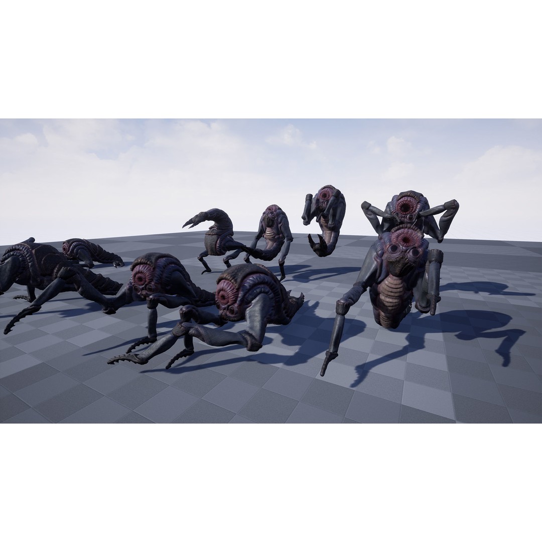 Mutant Shrimp 3D Model – Low Poly Animated Character, FBX - View 9